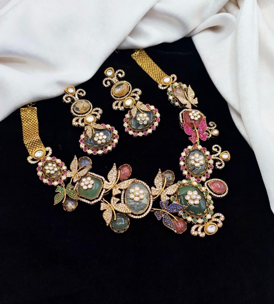 Royal stone statement necklace
