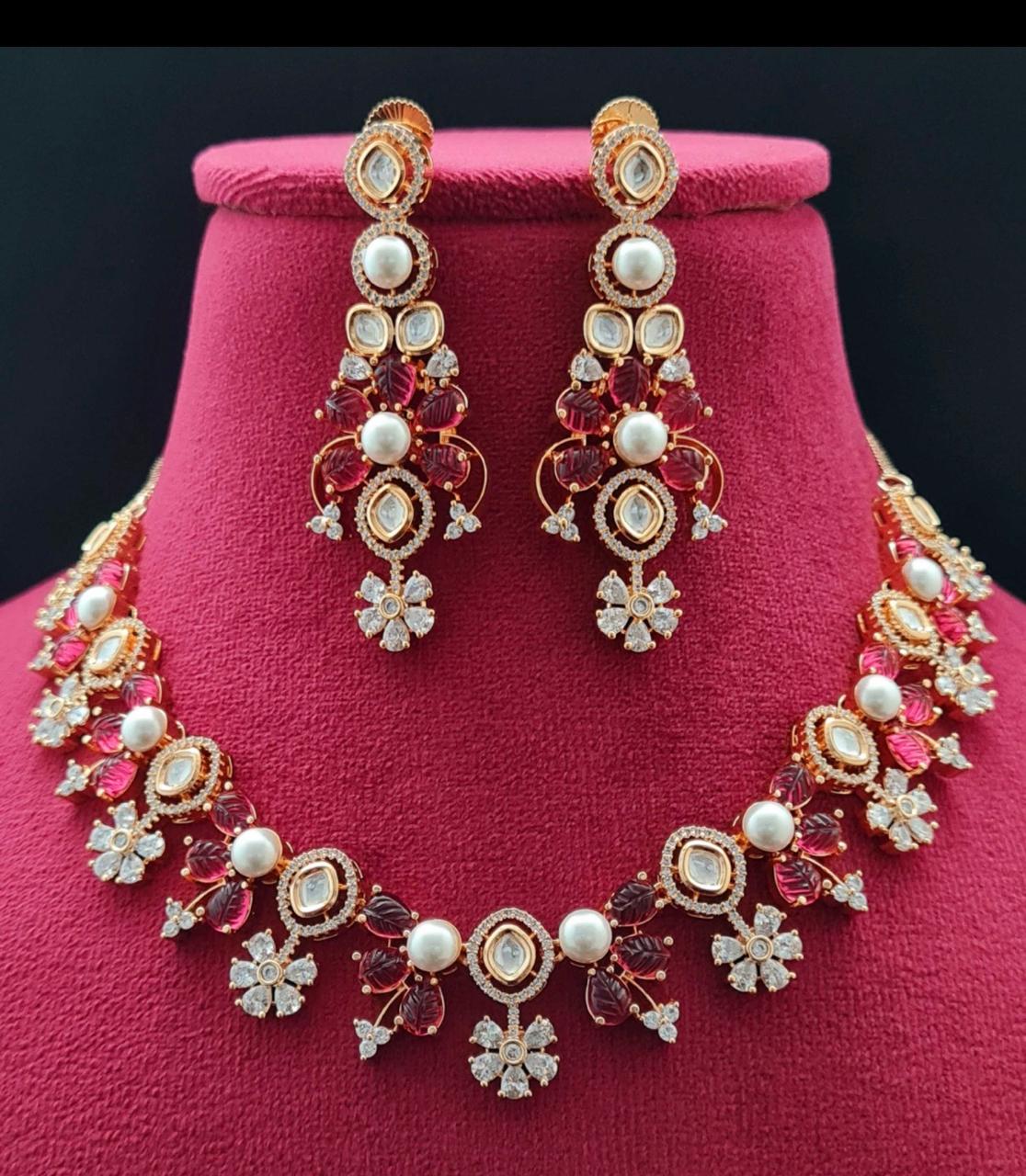 AD Kundan Fusion Carving Necklace