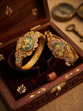 Equisite Kundan Leaf Floral Openable Bangle