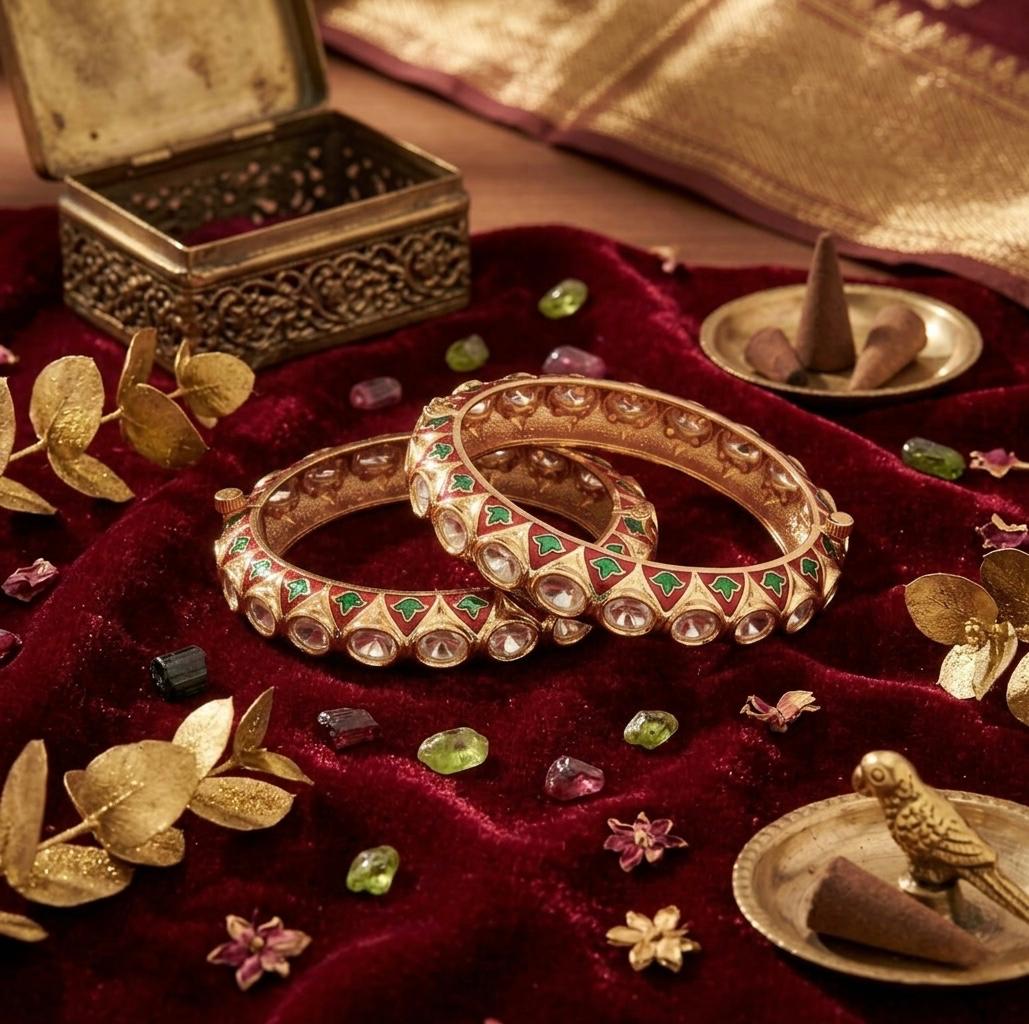 Kundan Meenakari Bangles