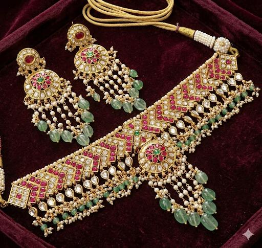 Meenakari Kundan Studded Choker Set