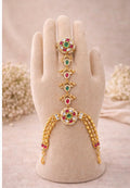 Pachi Kundan Floral Hath Pocha