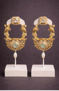Mossonite Peacock & Mint Green Stone Drop Earings