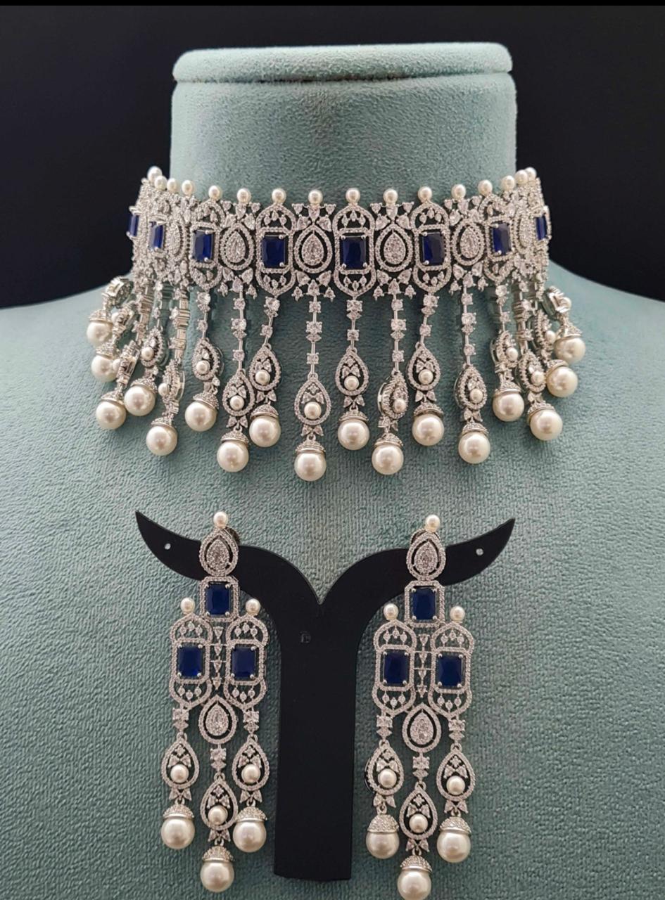 Pearl Exlusice CZ Choker Set