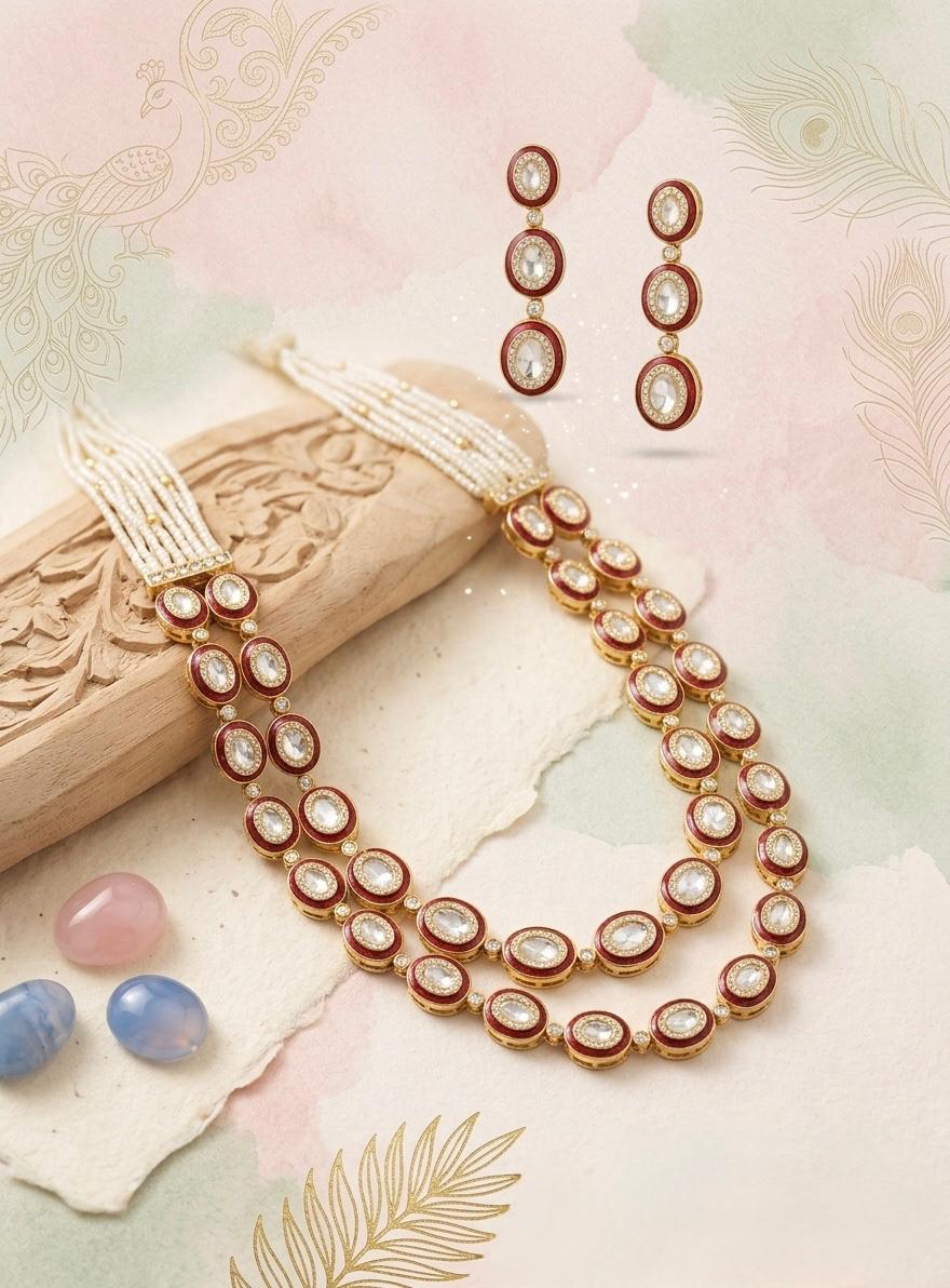 Regal Two Layer Kundan Necklace Set
