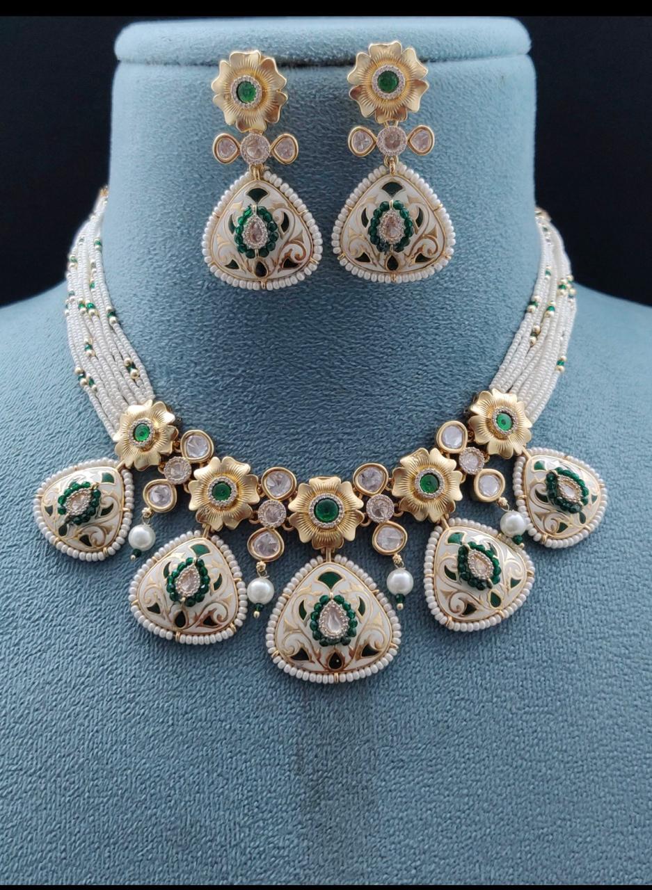 Traditional Kundan With Meenawork Necklace